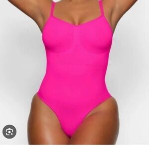 SKIMS Bright Pink bodysuit